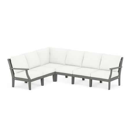 Braxton Modular 6-Piece Deep Seating Set in Slate Grey / Natural Linen
