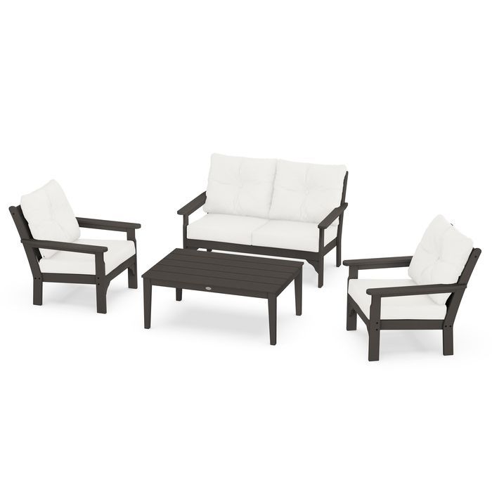 POLYWOOD Vineyard 4-Piece Deep Seating Set in Vintage Finish