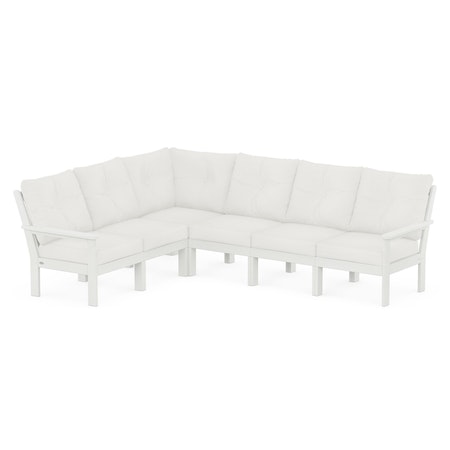 Vineyard 6-Piece Sectional in Vintage White / Natural Linen