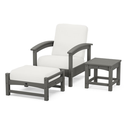 Rockport 3-Piece Deep Seating Set in Stepping Stone / Natural Linen