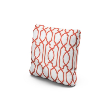 18" Outdoor Throw Pillow in Chelsey Trellis Coral