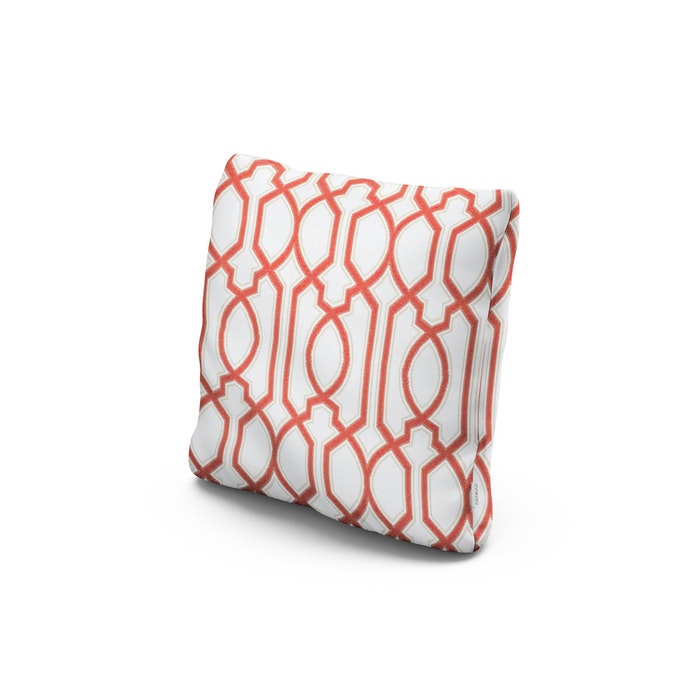 POLYWOOD 18" Outdoor Throw Pillow in Chelsey Trellis Coral