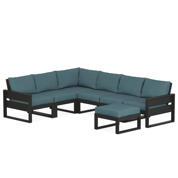 POLYWOOD Eastport 6-Piece Sectional with Ottoman