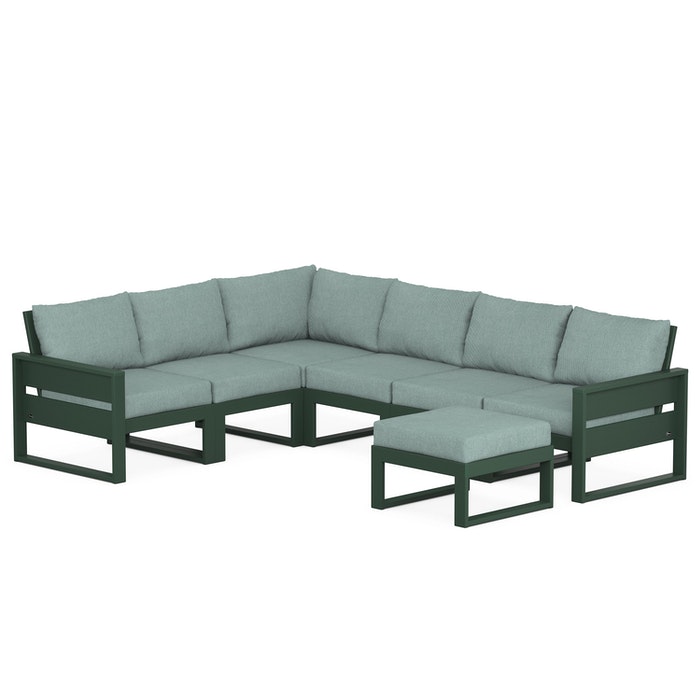 POLYWOOD Eastport 6-Piece Sectional with Ottoman