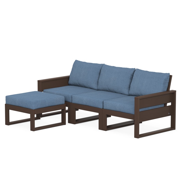 POLYWOOD Eastport 4-Piece Sectional with Ottoman