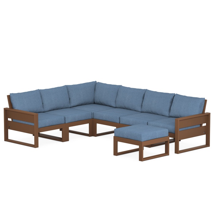POLYWOOD Eastport 6-Piece Sectional with Ottoman
