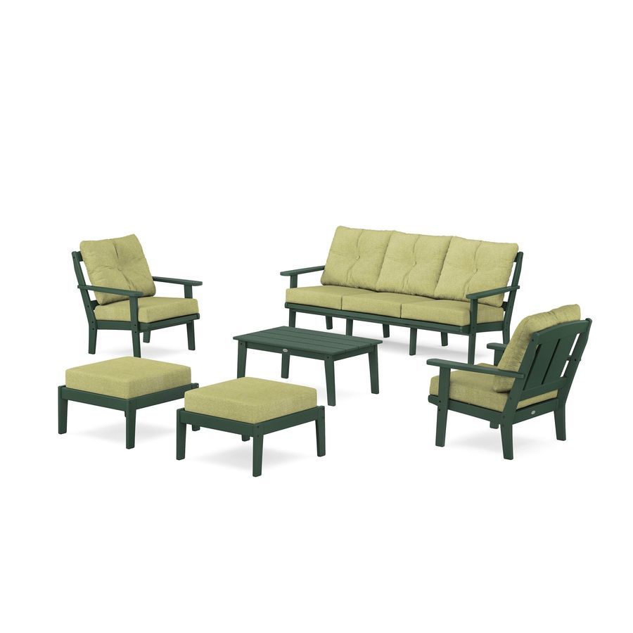 POLYWOOD Mission 6-Piece Lounge Sofa Set in Green / Chartreuse Boucle