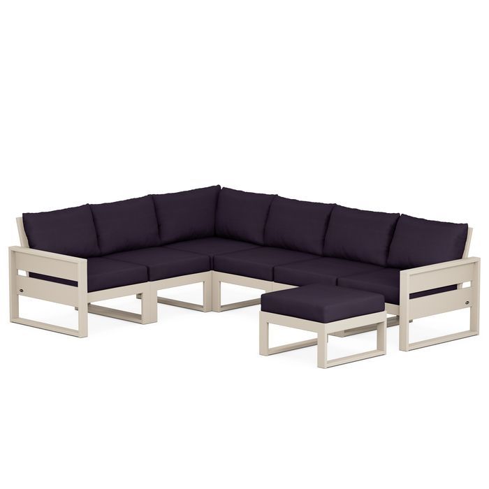 POLYWOOD Eastport 6-Piece Sectional with Ottoman