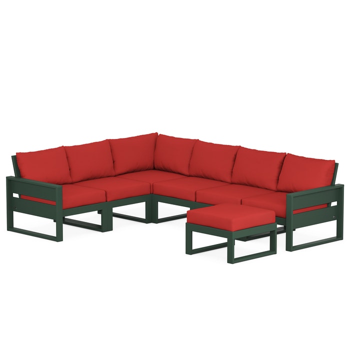 POLYWOOD Eastport 6-Piece Sectional with Ottoman