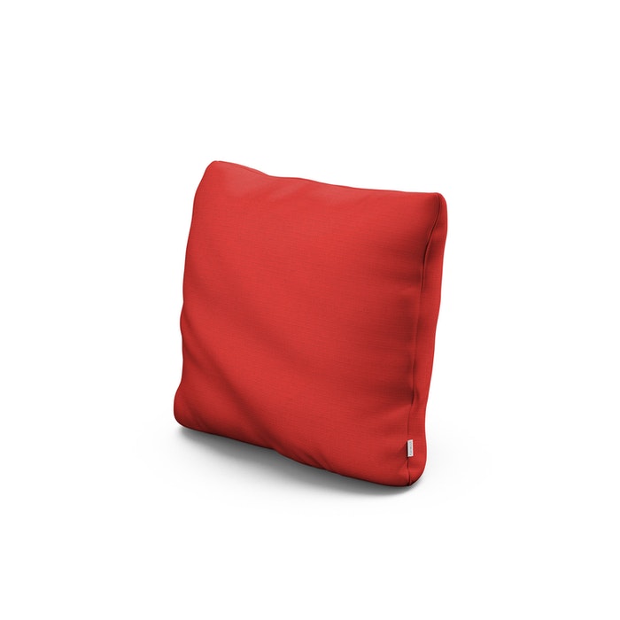 16" Outdoor Throw Pillow in Crimson Linen