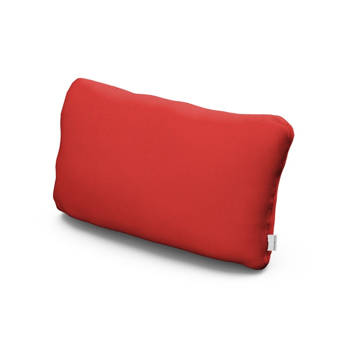 Outdoor Lumbar Pillow in Crimson Linen
