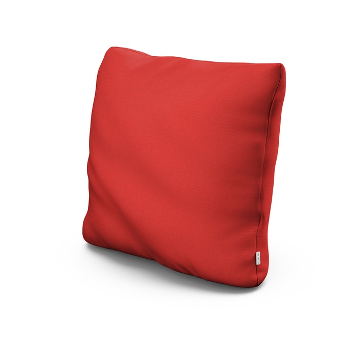 22" Outdoor Throw Pillow in Crimson Linen