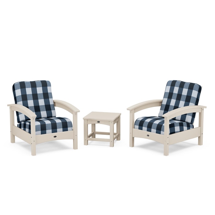 Trex Outdoor Furniture Rockport Club 3 Piece Deep Seating Conversation Set
