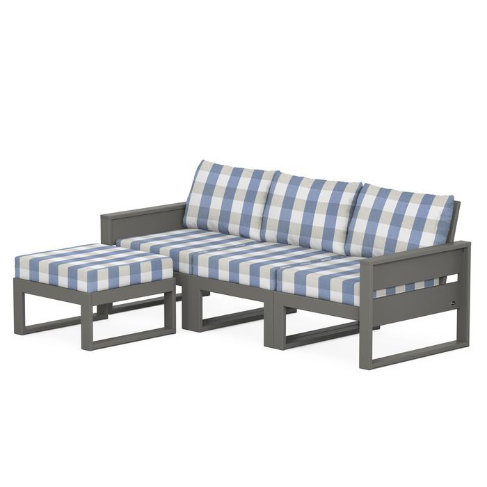 POLYWOOD Eastport 4-Piece Sectional with Ottoman