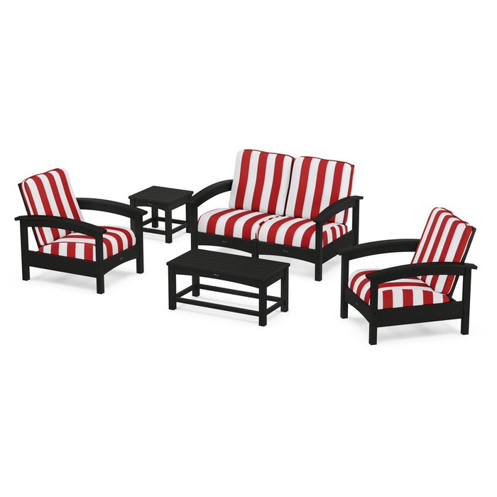 Trex Outdoor Furniture Rockport Club 6 Piece Deep Seating Conversation Set