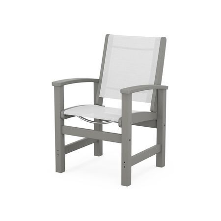 Coastal Dining Chair in Slate Grey / White Sling