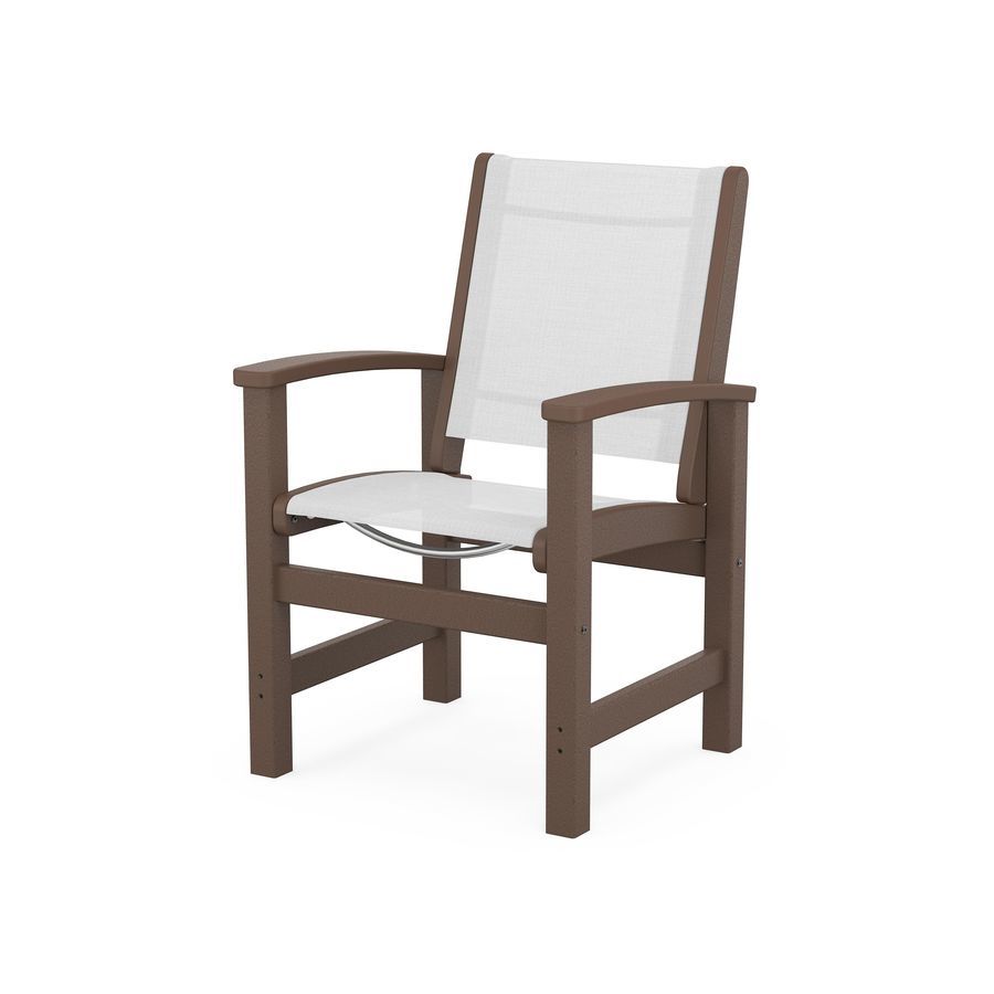 POLYWOOD Coastal Dining Chair in Mahogany / White Sling