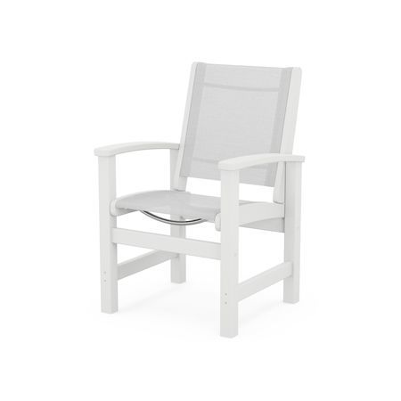 POLYWOOD Coastal Dining Chair in White / White Sling