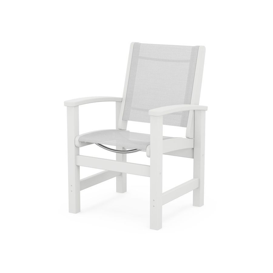 POLYWOOD Coastal Dining Chair in White / White Sling