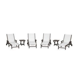 POLYWOOD Coastal Chaise 6-Piece Set with Wheels in Vintage Finish