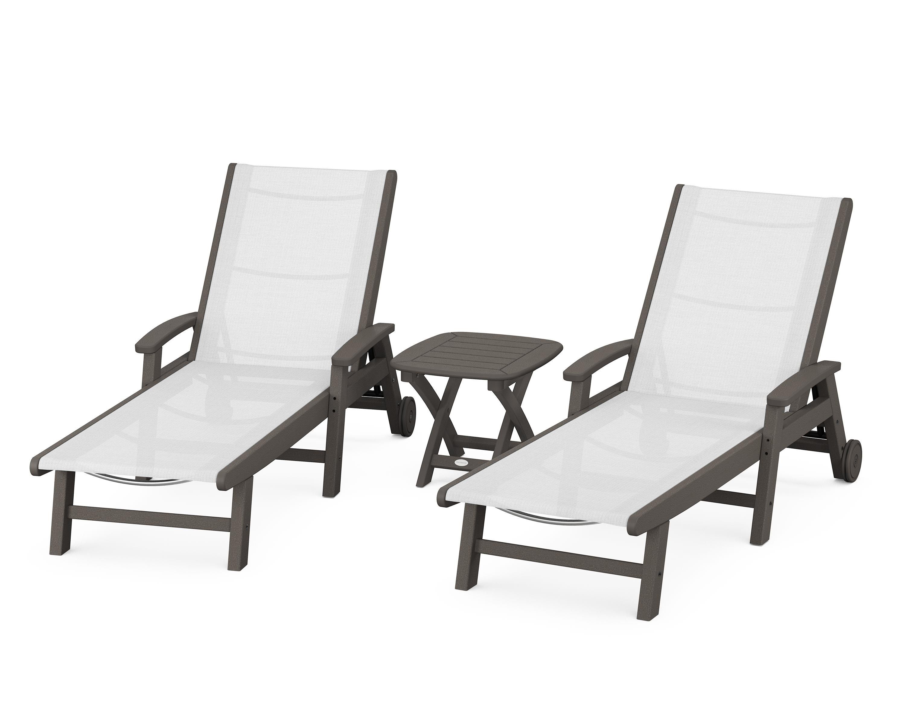 Polywood chaise deals lounge with wheels