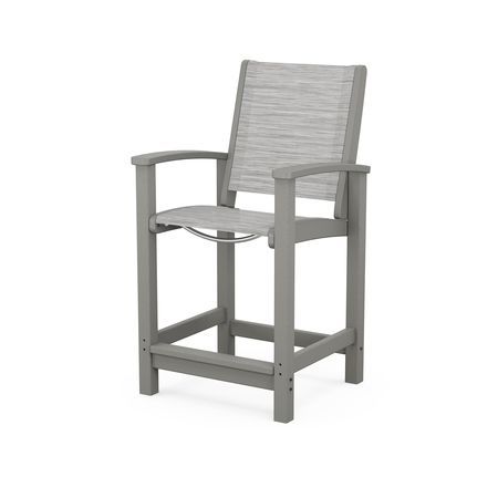 Coastal Counter Chair in Slate Grey / Metallic Sling