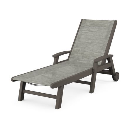 Coastal Chaise with Wheels in Vintage Coffee / Onyx Sling