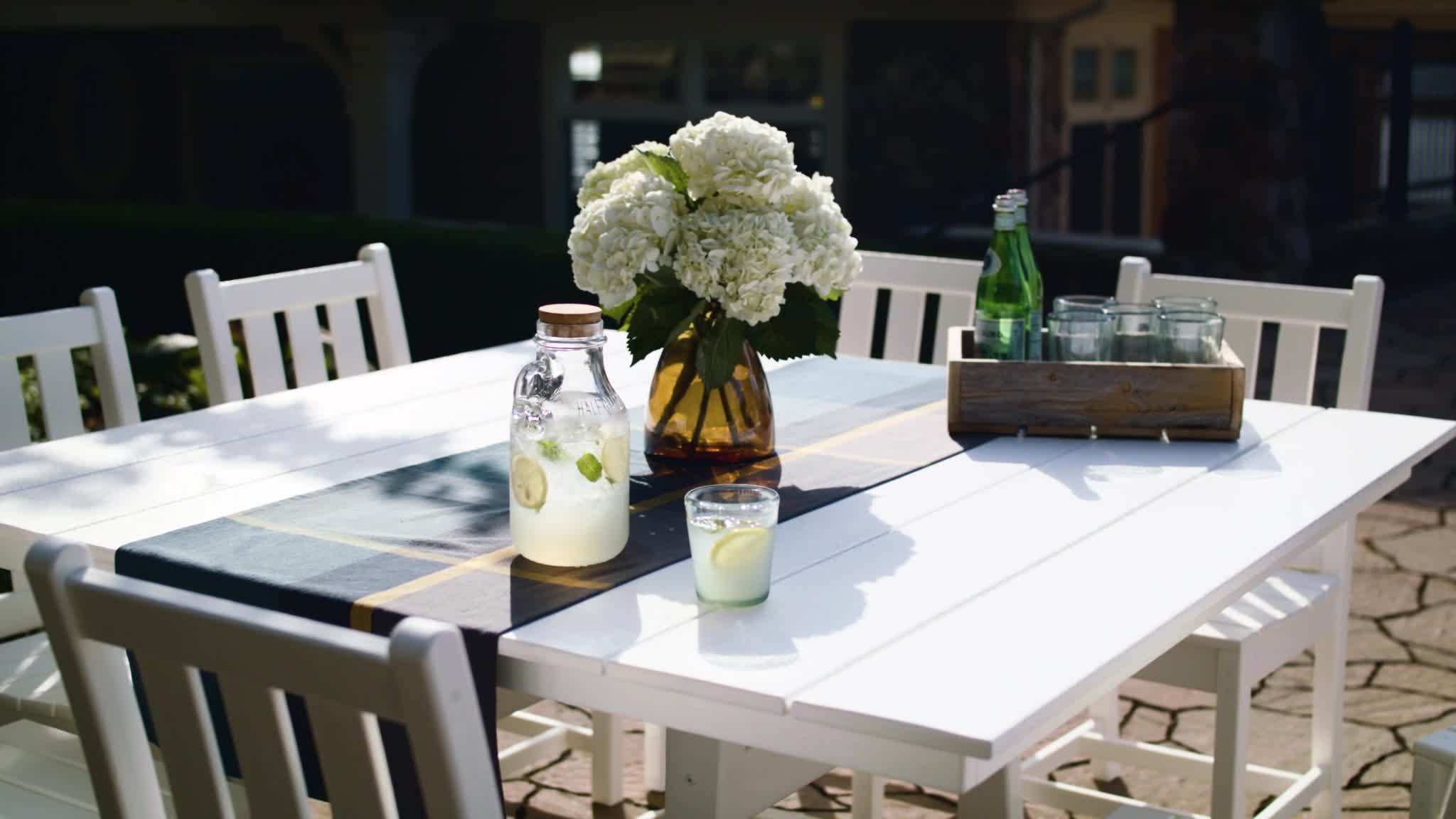 Traditional Garden 9-Piece Farmhouse Trestle Dining Set