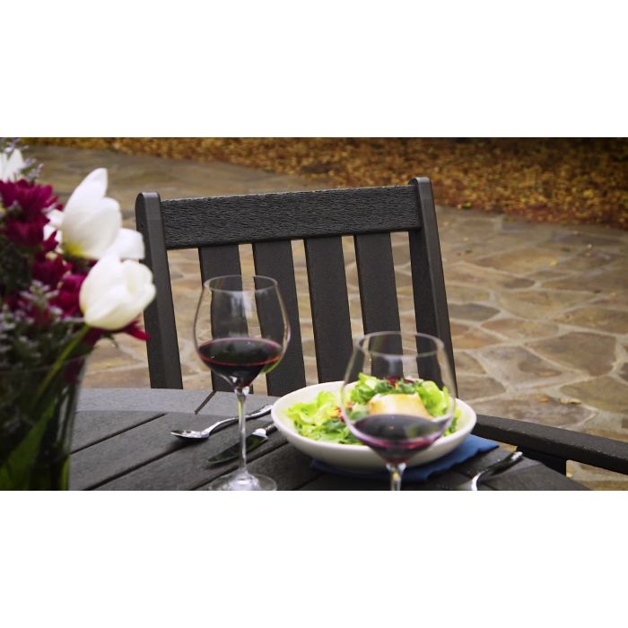 POLYWOOD Vineyard Folding Chair 5-Piece Round Dining Set with Trestle Legs