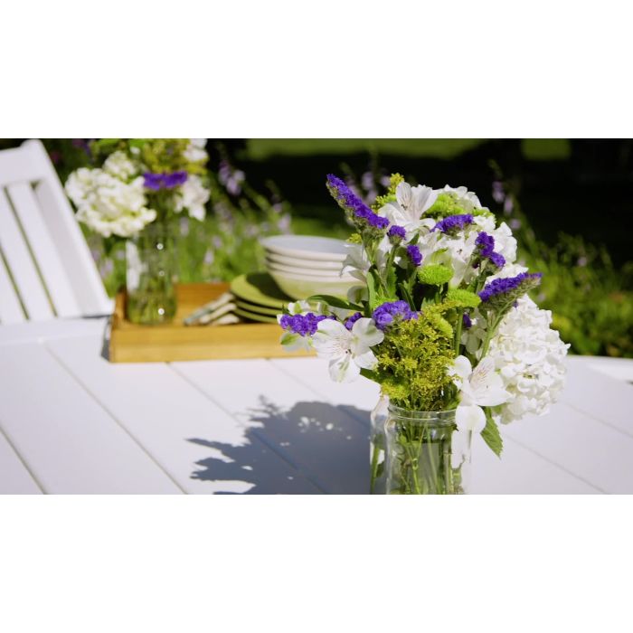 POLYWOOD Vineyard Folding Chair 7-Piece Dining Set with Trestle Legs