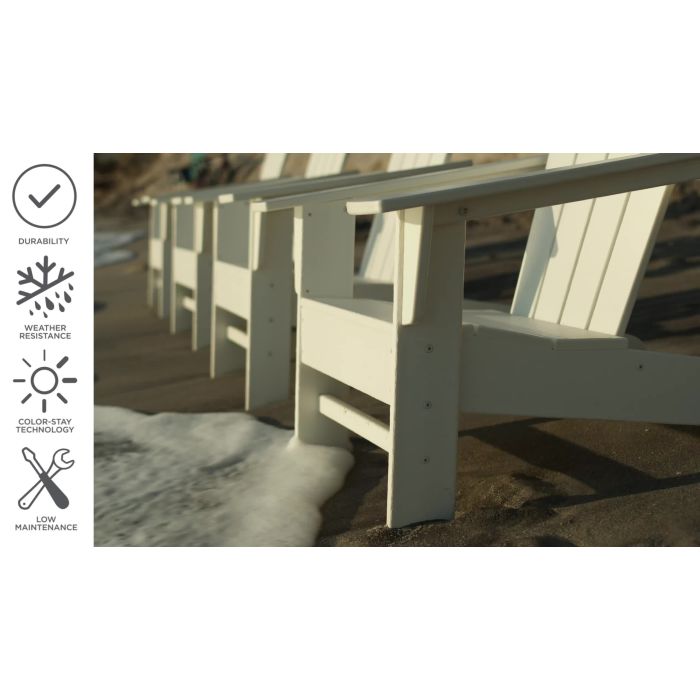 POLYWOOD Wave Collection 4-Piece Adirondack Chair Set
